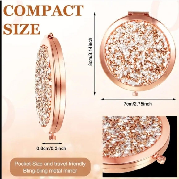 Compact Random Glitter Travel Mirror NIP - Picture 1 of 2